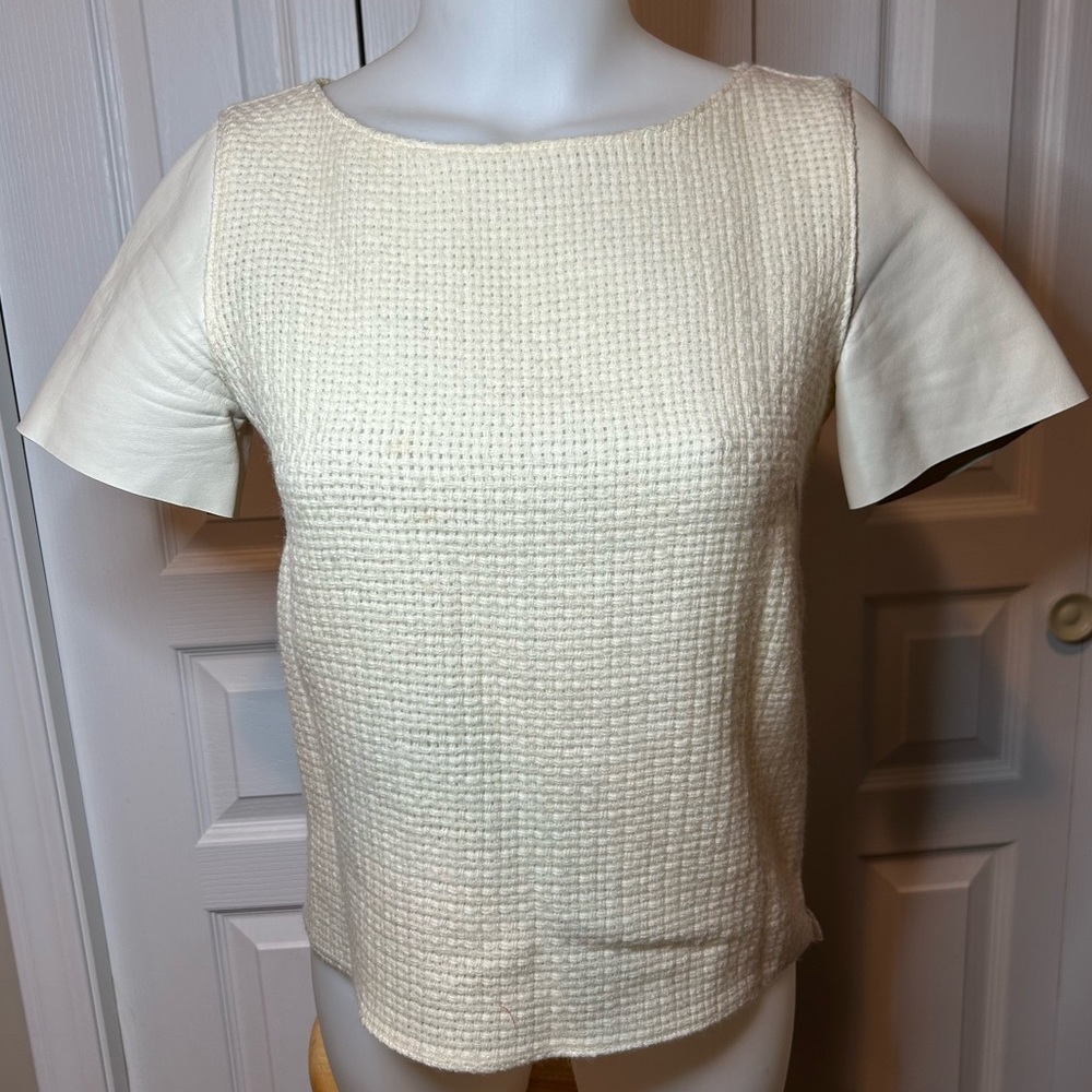 Judith & Charles Wool and Leather top